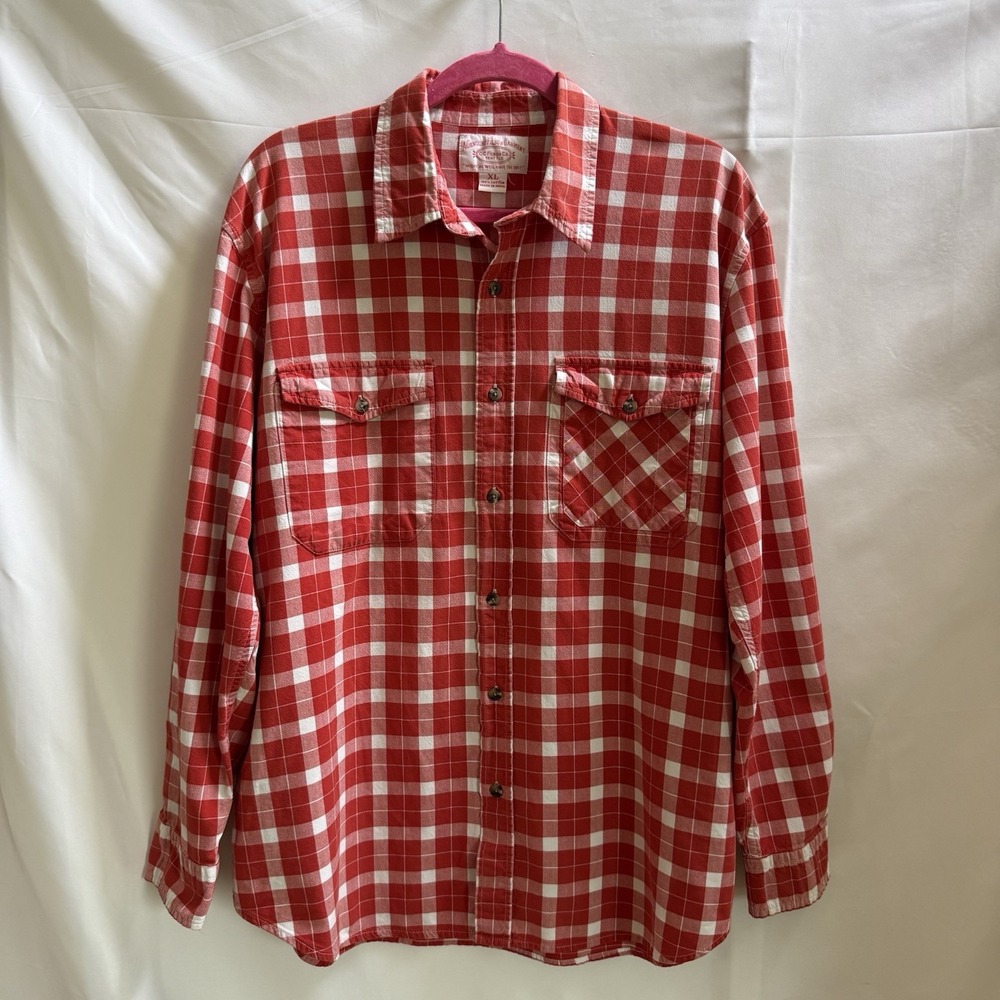 Filson Shirt Mens XL Vtg. Red Plaid Flannel Long Sleeve Button Up Casual Outdoor